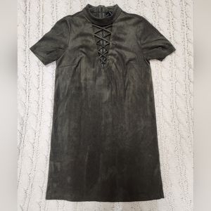 Forever 21 Olive Green Velvet Mini Dress